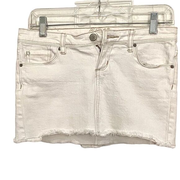 Garage Cream Denim Mini Skirt - Picture 1 of 5